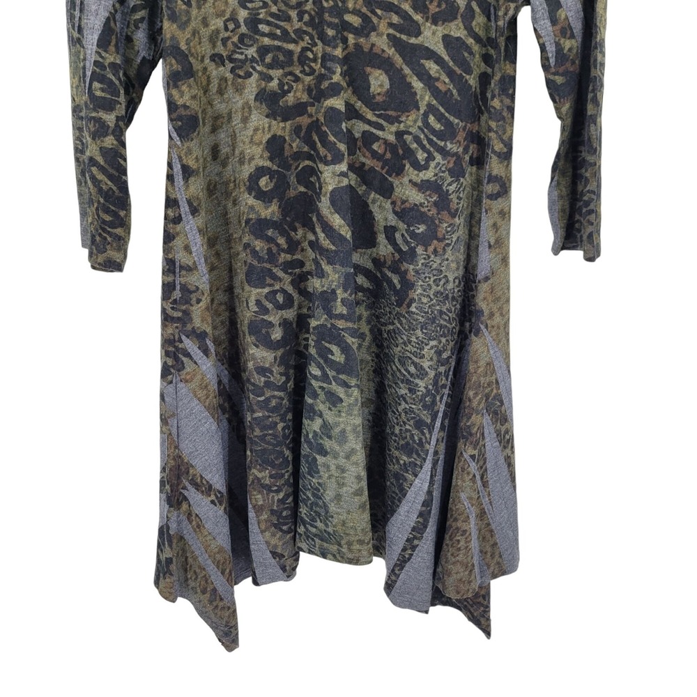 Vtg 90s Gothic Grunge Animal Print Asymmetrical Tunic Sweater Dress Sz S Knit - Picture 5 of 9